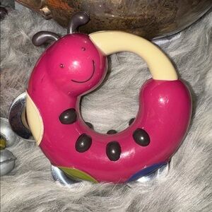 Vintage BATTAT Toy Bug C Tambourine Rattle Baby Kids Music Musical Instrument